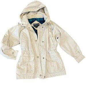 VTG Pacific Trail Winter Jacket Removable Hood Sz S Khaki-Beige #332K
